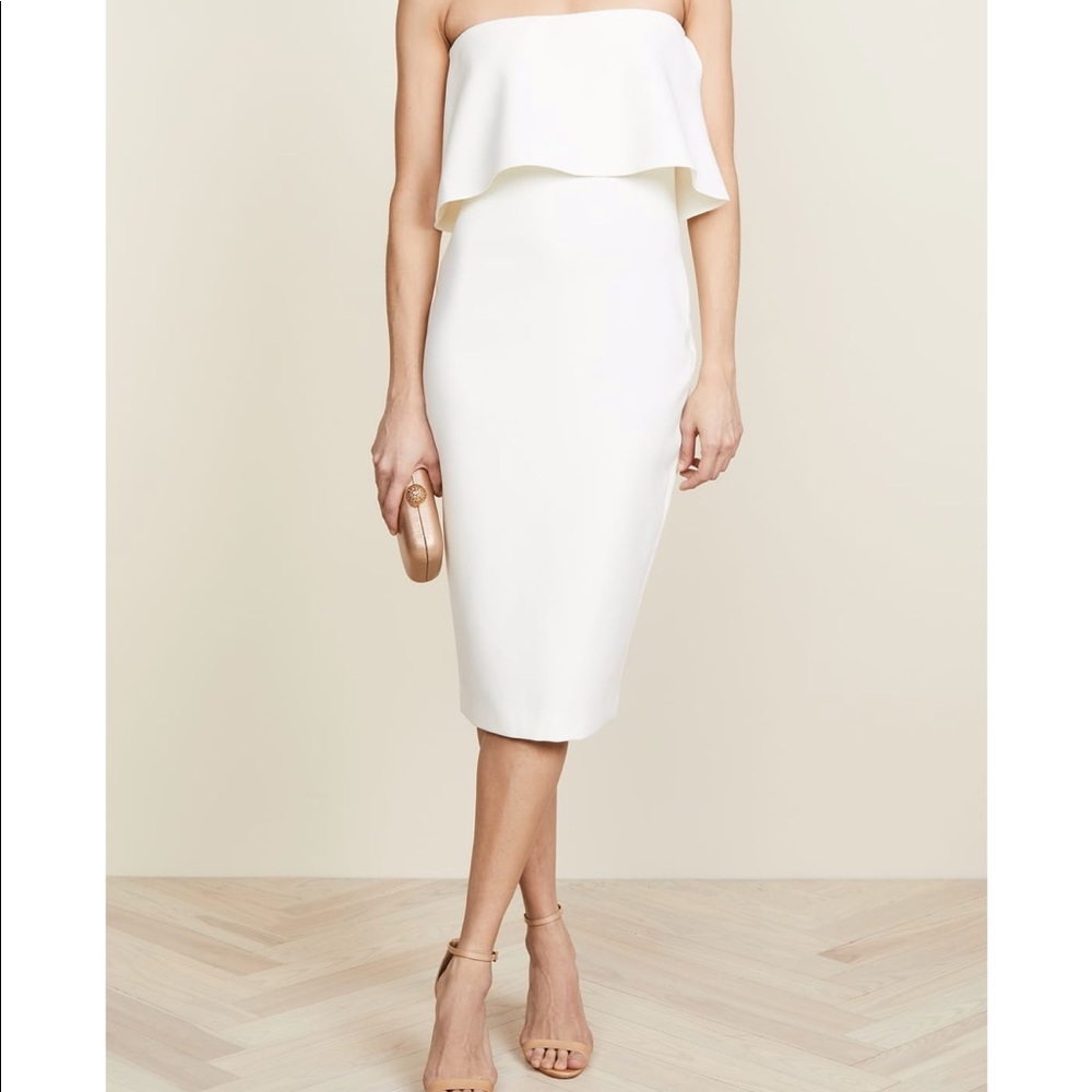 Likely white strapless dress